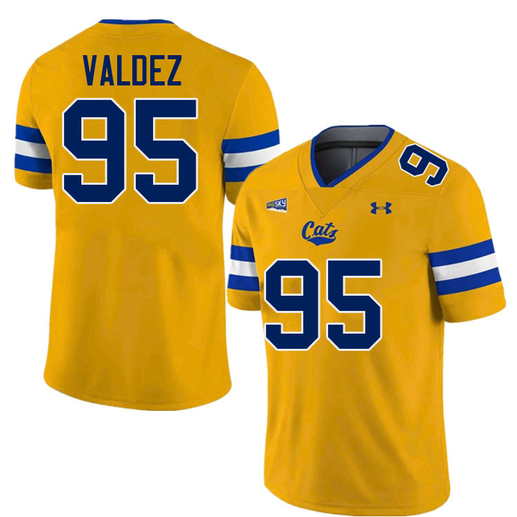 Montana State Bobcats #95 Sebastian Valdez College Football Jerseys,Uniforms Stitched-Gold